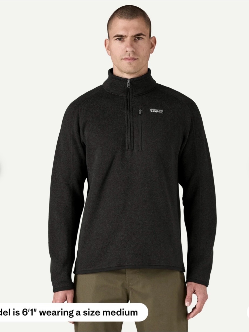 Patagonia Men’s Better Sweater quarter zip fleece Pullover size Lg